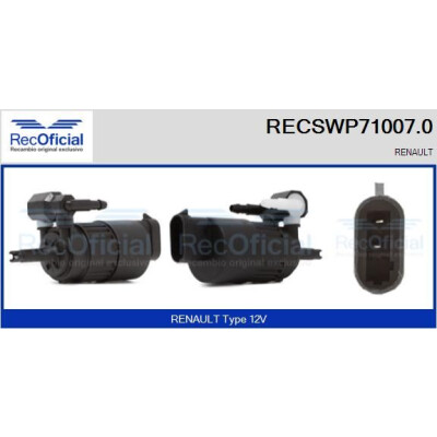 Pompe à eau pour lave-glace RECOOFFICIAL RECSWP71007.0