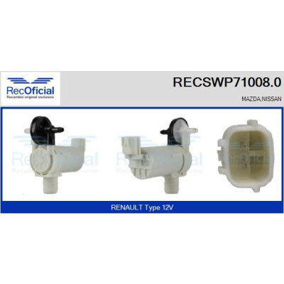 Pompe à eau pour lave-glace RECOOFFICIAL RECSWP71008.0
