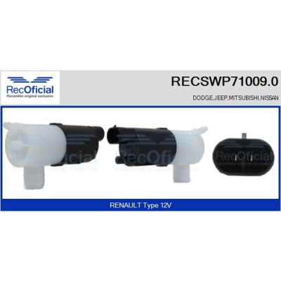 Pompe à eau pour lave-glace RECOOFFICIAL RECSWP71009.0