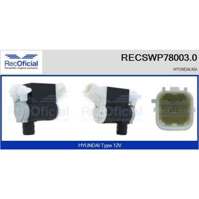 Pompe à eau pour lave-glace RECOOFFICIAL RECSWP78003.0
