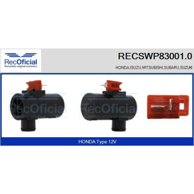 Pompe à eau pour lave-glace RECOOFFICIAL RECSWP83001.0