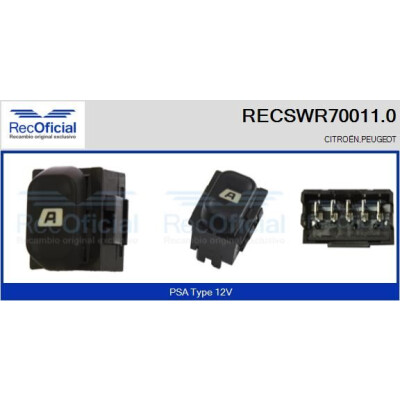 Interrupteur de fenêtre RECOFICIAL RECSWR70011.0