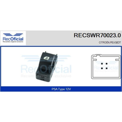Interrupteur de fenêtre RECOFICIAL RECSWR70023.0