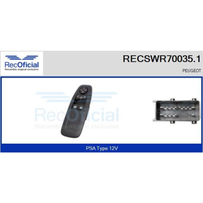 Interrupteur de fenêtre RECOFICIAL RECSWR70035.1