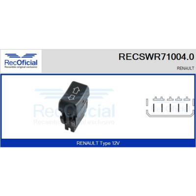 Interrupteur de fenêtre RECOFICIAL RECSWR71004.0