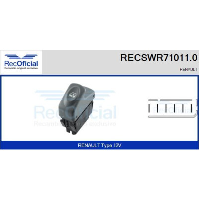 Interrupteur de fenêtre RECOFICIAL RECSWR71011.0