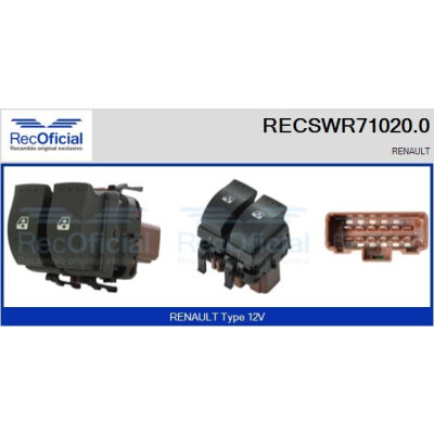 Interrupteur de fenêtre RECOOFFICIAL RECSWR71020.0