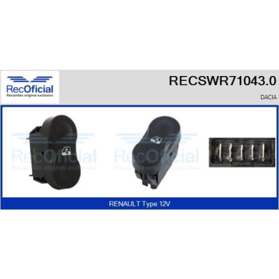 Interrupteur de fenêtre RECOOFFICIAL RECSWR71043.0