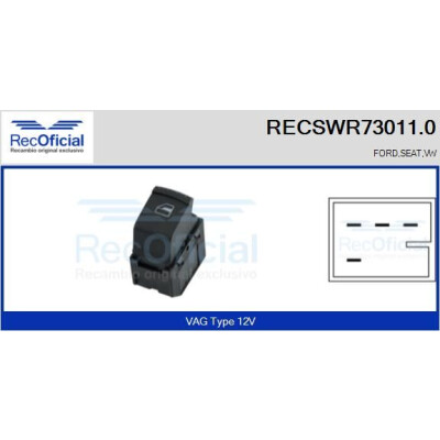Interrupteur de fenêtre RECOOFFICIAL RECSWR73011.0