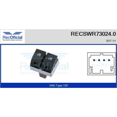 Interrupteur de fenêtre RECOFICIAL RECSWR73024.0