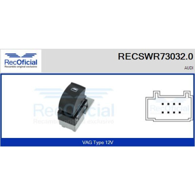 Interrupteur de fenêtre RECOFICIAL RECSWR73032.0