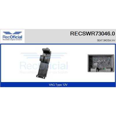 Interrupteur de fenêtre RECOFICIAL RECSWR73046.0