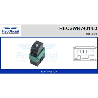 Interrupteur de fenêtre RECOOFFICIAL RECSWR74014.0