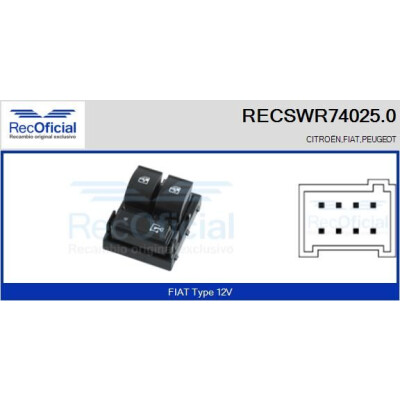 Interrupteur de fenêtre RECOFICIAL RECSWR74025.0