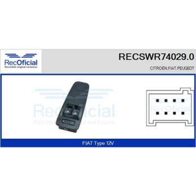 Interrupteur de fenêtre RECOFICIAL RECSWR74029.0