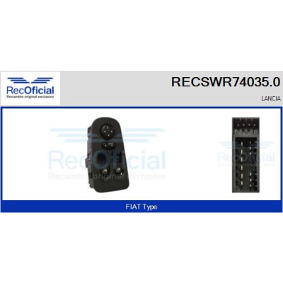 Interrupteur de fenêtre RECOFICIAL RECSWR74035.0