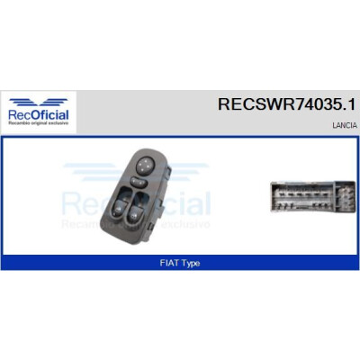 Interrupteur de fenêtre RECOFICIAL RECSWR74035.1
