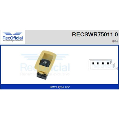 Interrupteur de fenêtre RECOFICIAL RECSWR75011.0