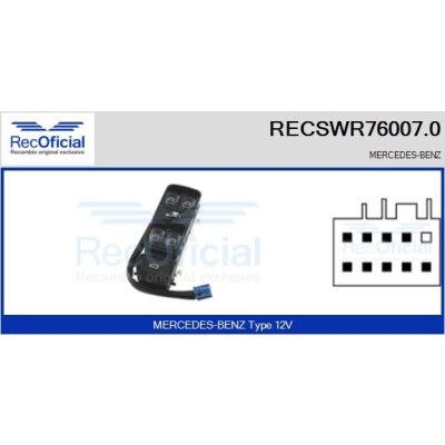 Interrupteur de fenêtre RECOFICIAL RECSWR76007.0