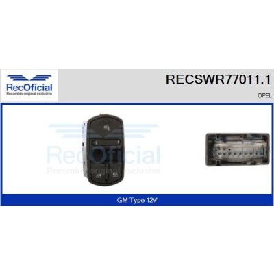 Interrupteur de fenêtre RECOFICIAL RECSWR77011.1