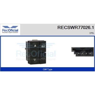 Interrupteur de fenêtre RECOFICIAL RECSWR77026.1