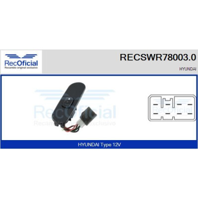 Interrupteur de fenêtre RECOFICIAL RECSWR78003.0