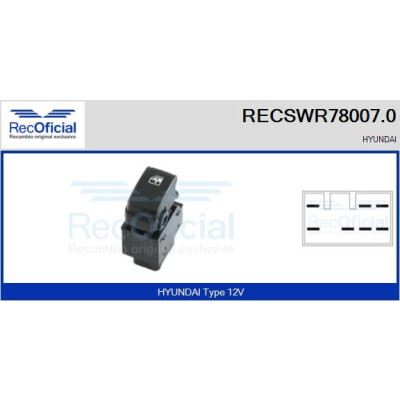 Interrupteur de fenêtre RECOFICIAL RECSWR78007.0