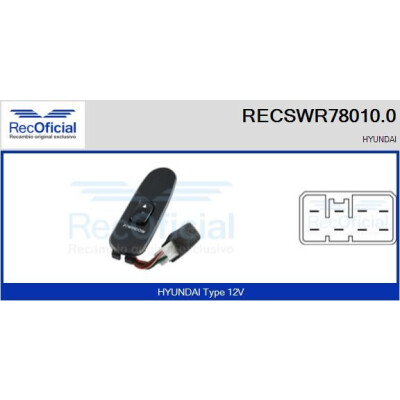 Interrupteur de fenêtre RECOFICIAL RECSWR78010.0