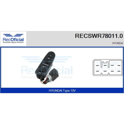 Interrupteur de fenêtre RECOFICIAL RECSWR78011.0