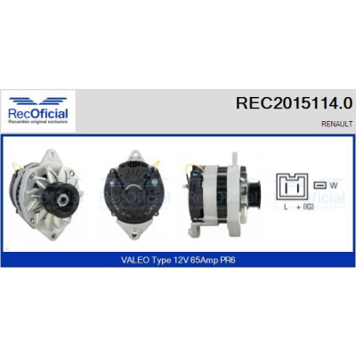 Alternateur RECOFICIAL REC2015114.0