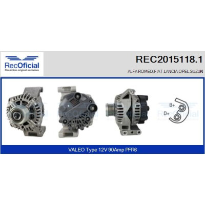 Alternateur RECOFICIAL REC2015118.1