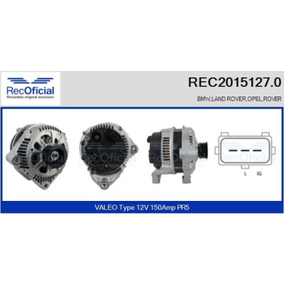 Alternateur RECOFICIAL REC2015127.0