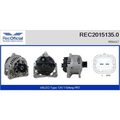 Alternateur RECOFICIAL REC2015135.0