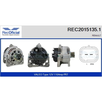 Alternateur RECOFICIAL REC2015135.1