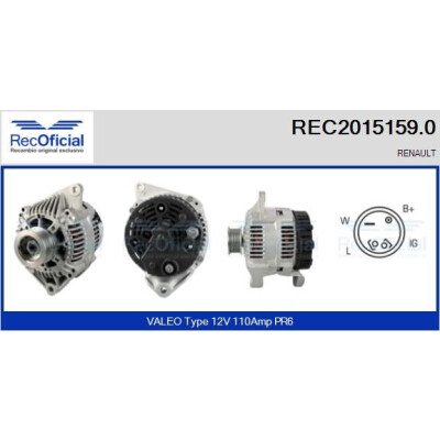 Alternateur RECOFICIAL REC2015159.0