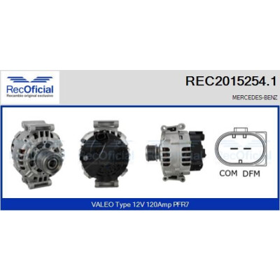 Alternateur RECOFICIAL REC2015254.1