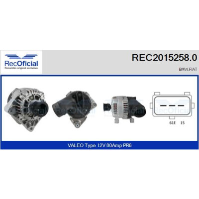 Alternateur RECOFICIAL REC2015258.0