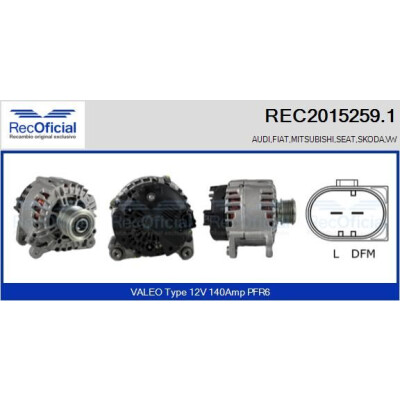Alternateur RECOFICIAL REC2015259.1