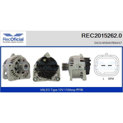 Alternateur RECOFICIAL REC2015262.0
