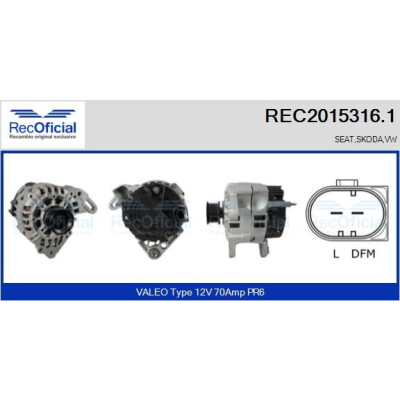 Alternateur RECOFICIAL REC2015316.1