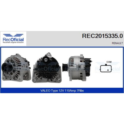 Alternateur RECOFICIAL REC2015335.0