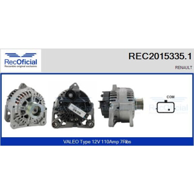 Alternateur RECOFICIAL REC2015335.1