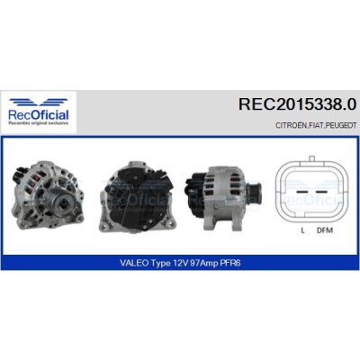 Alternateur RECOFICIAL REC2015338.0