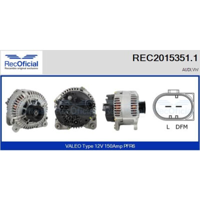 Alternateur RECOFICIAL REC2015351.1