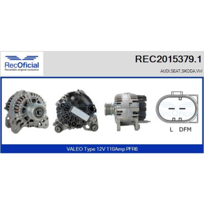 Alternateur RECOFICIAL REC2015379.1