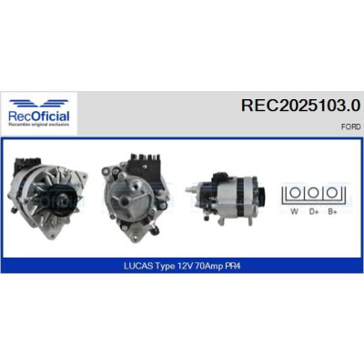 Alternateur RECOFICIAL REC2025103.0