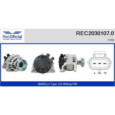 Alternateur RECOFICIAL REC2030107.0