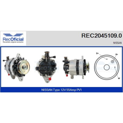Alternateur RECOFICIAL REC2045109.0