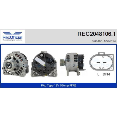 Alternateur RECOFICIAL REC2048106.1