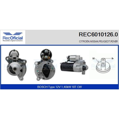 Démarreur RECOFICIAL REC6010126.0